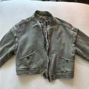 Free the People Florence Bomber Olive Smoke - Size XS